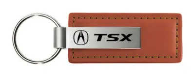 Acura Tsx Rectangular Leather Key Chain (Brown) 1