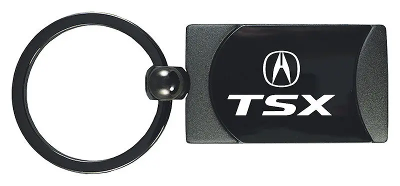 Acura Tsx Two-Tone Rectangular Key Chain (Gun Metal) 1