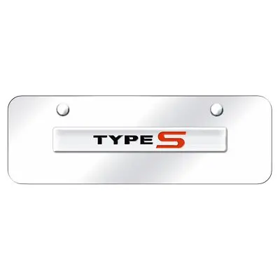 Acura Type-S Name Mini License Plate (Chrome On Mirrored) 1