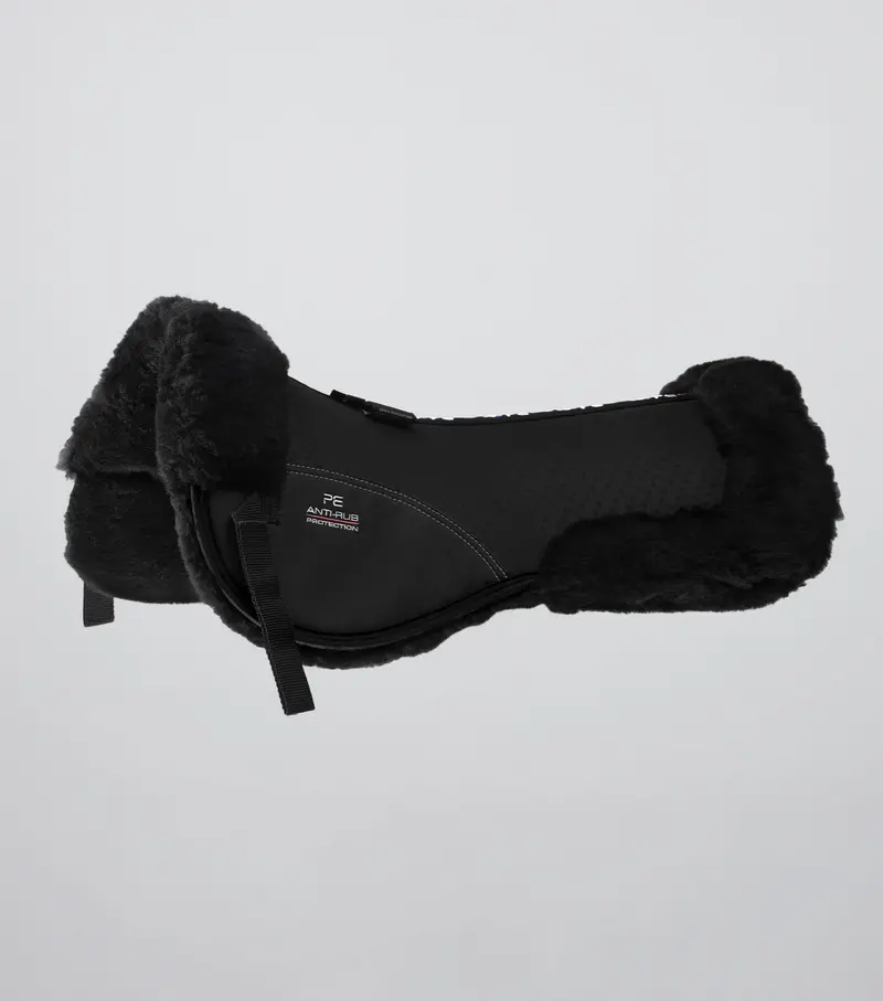 Airtechnology Shockproof Wool Saddle Pad - Half Pad Black/Black Wool 1