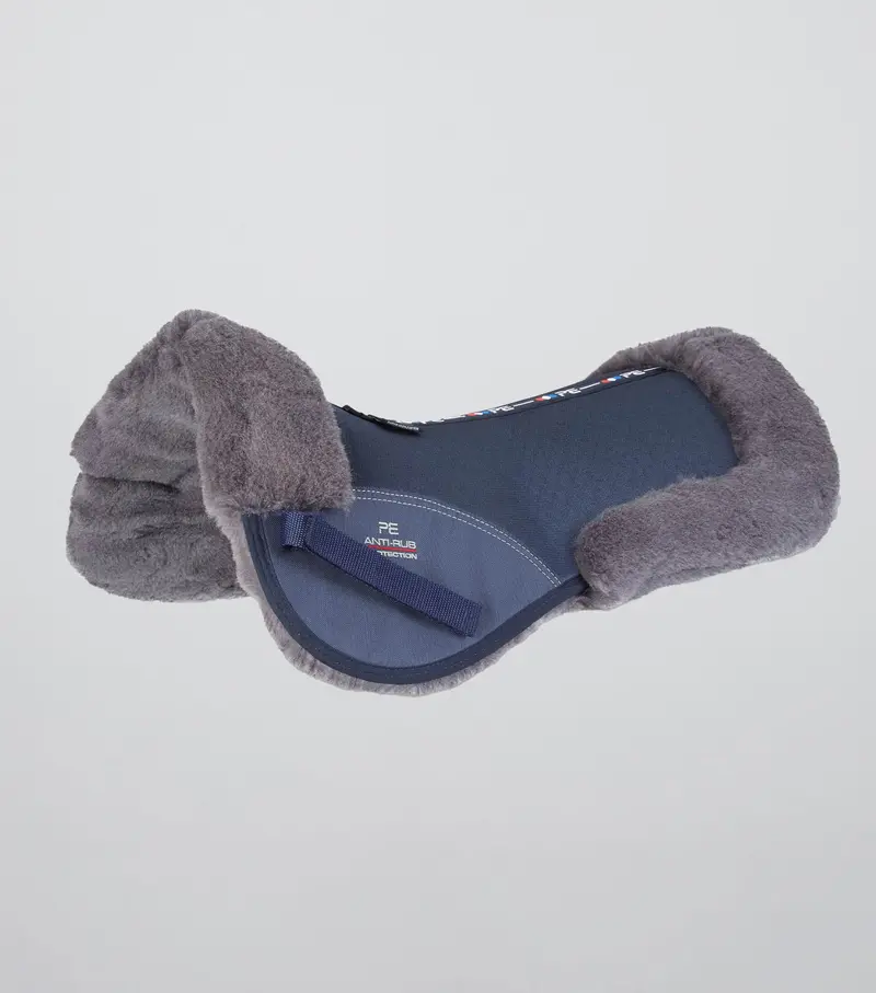 Airtechnology Shockproof Wool Saddle Pad - Half Pad Navy/Grey Wool 1