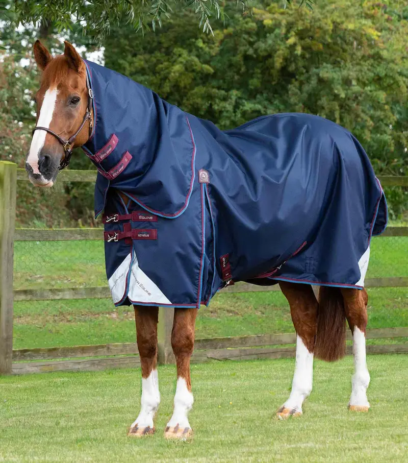 Akoni 0G Turnout Rug With Classic Neck Cover Navy 1