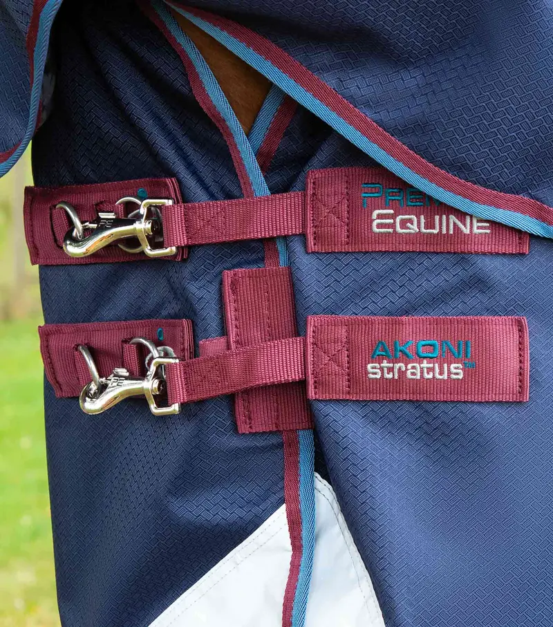 Akoni 0G Turnout Rug With Classic Neck Cover Navy 3