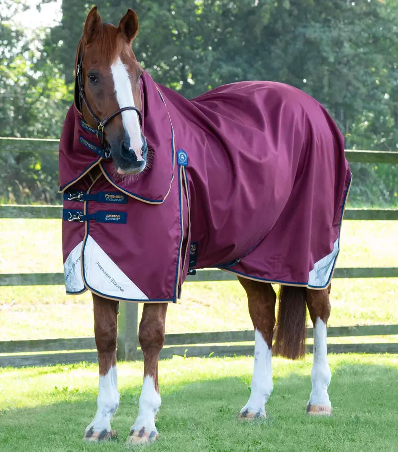Akoni 0G Turnout Rug With Classic Neck Cover Wine 1