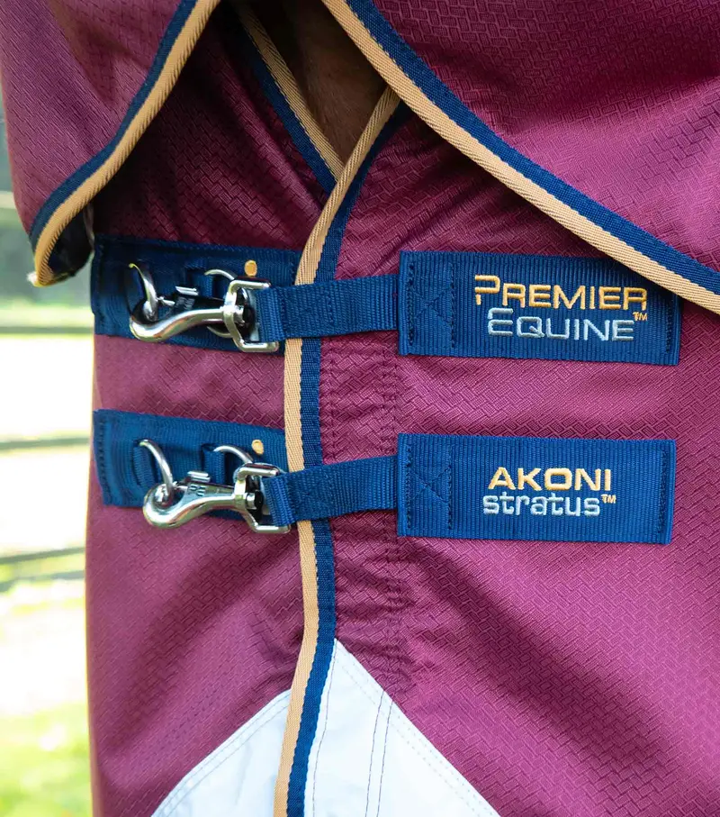 Akoni 0G Turnout Rug With Classic Neck Cover Wine 3