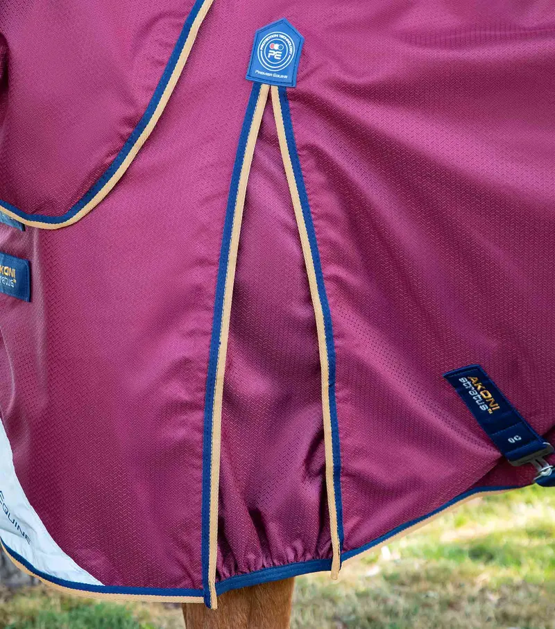 Akoni 0G Turnout Rug With Classic Neck Cover Wine 4