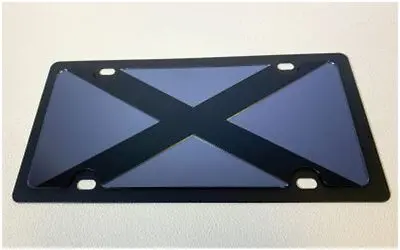 Alabama State Flag Carbon Steel License Plate (Black) 1