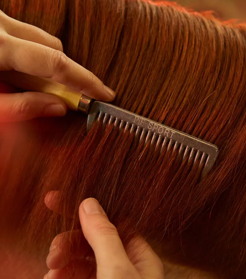 Aluminium Mane Comb With Wooden Handle 2