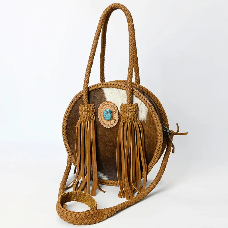 American Darling Hair On Genuine Leather Western Canteen Bag 1