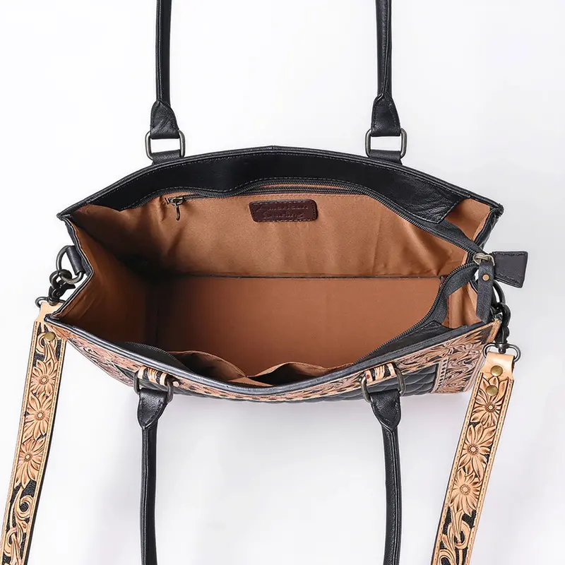 American Darling Tooled And Quilted Leather Bag 2