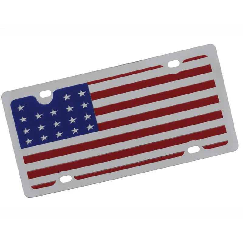 American Flag License Plate (Chrome) 1