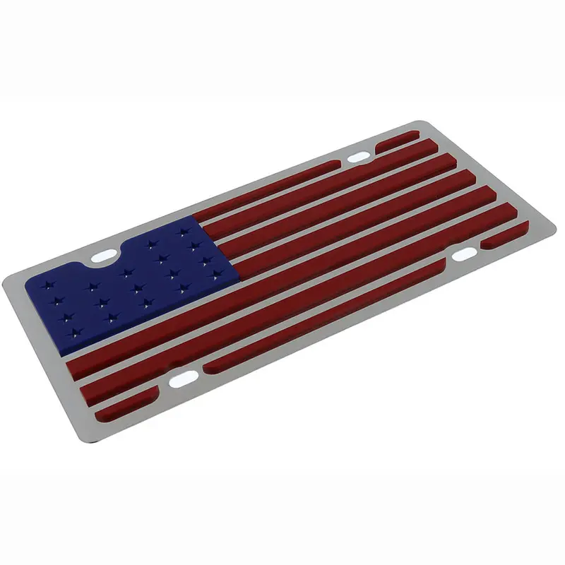 American Flag License Plate (Chrome) 2