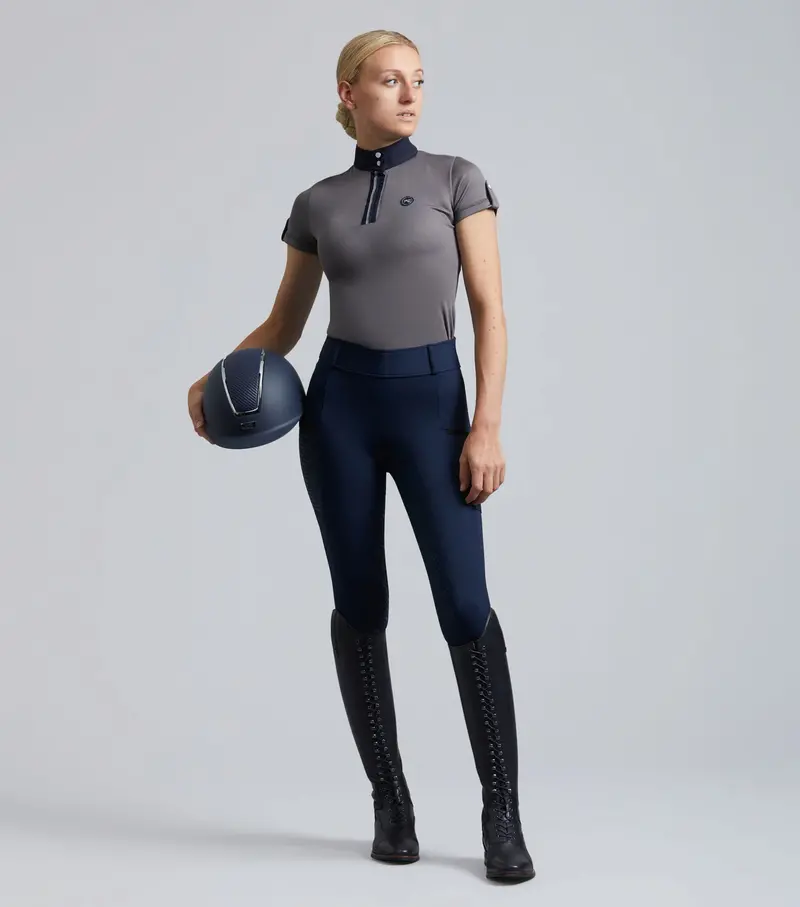 Amia Ladies Technical Short Sleeve Riding Top Anthracite Grey 2