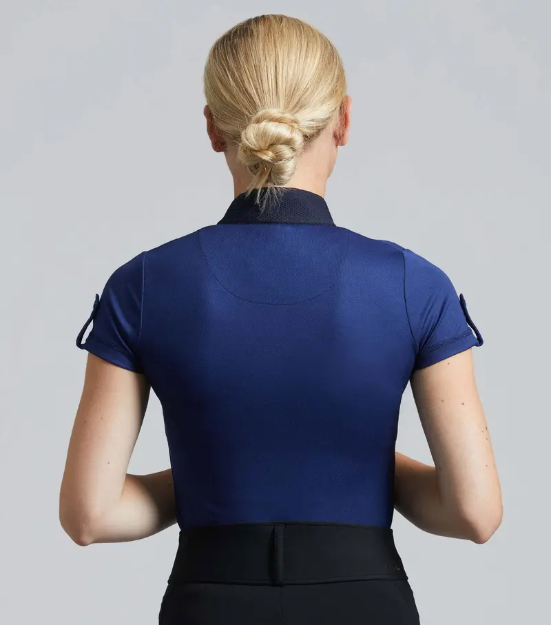 Amia Ladies Technical Short Sleeve Riding Top Navy 4