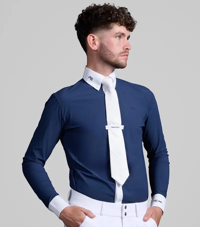 Andate Men's Long Sleeve Show Shirt Navy 1