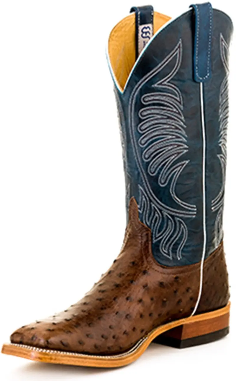 Anderson Bean Teal Fainting Goat Full Quill Ostrich Boot 1