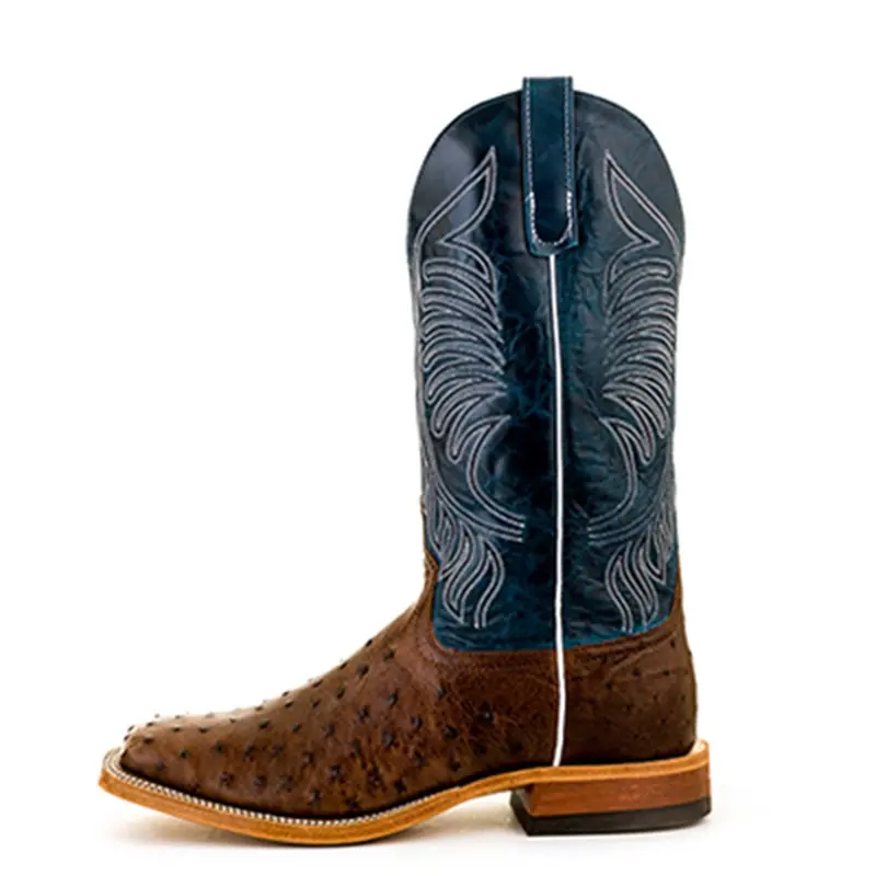 Anderson Bean Teal Fainting Goat Full Quill Ostrich Boot 4