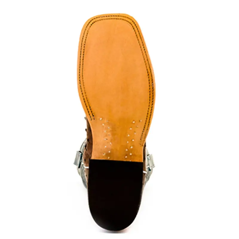 Anderson Bean Teal Fainting Goat Full Quill Ostrich Boot 5