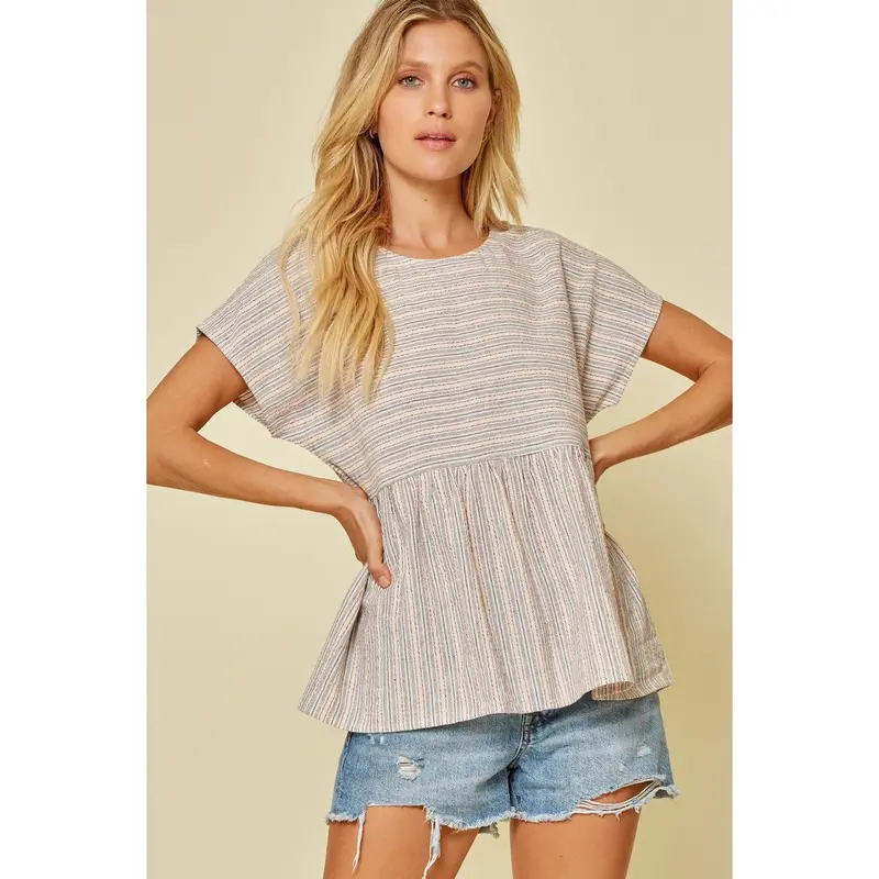 Andree Navy Babydoll Sleeved Top 1