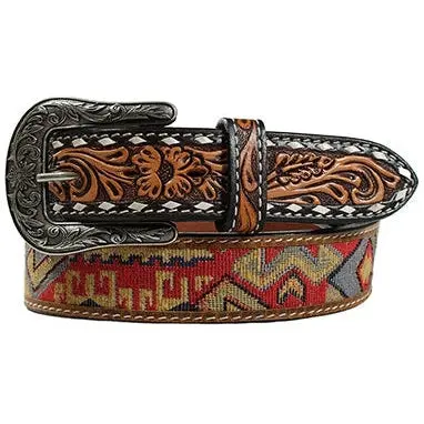 Angel Ranch By M&F Western Women's Aztec And Tooled Belt 1