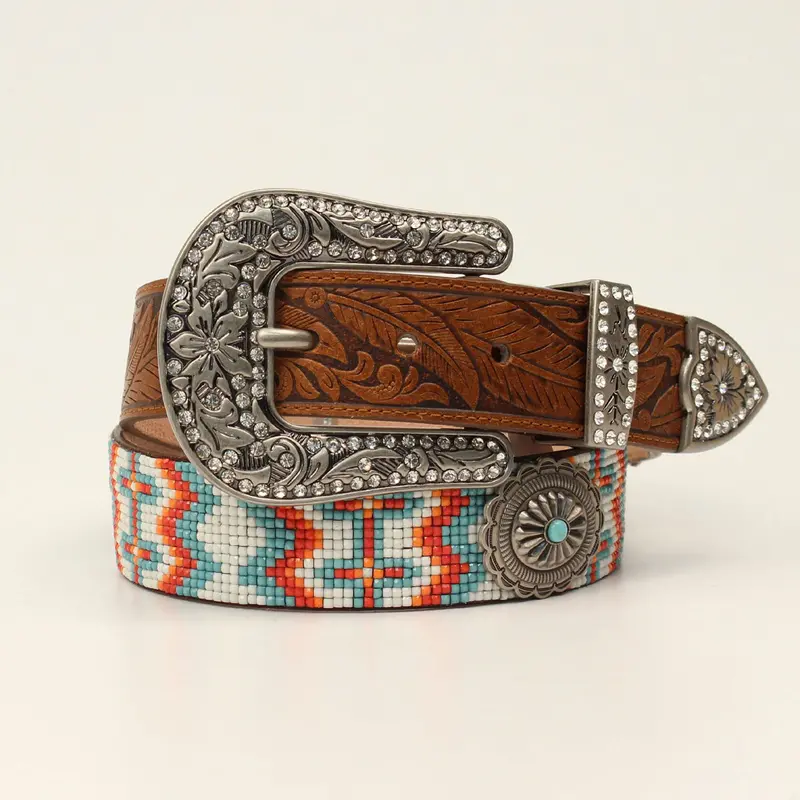 Angel Ranch By M&F Western Women's Beaded Southwestern Belt 1
