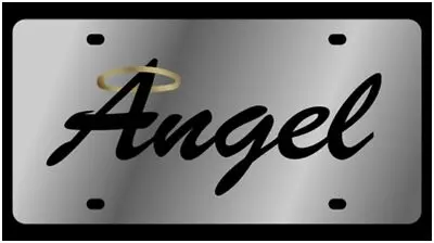 Angel Stainless Steel License Plate (Chrome) 1