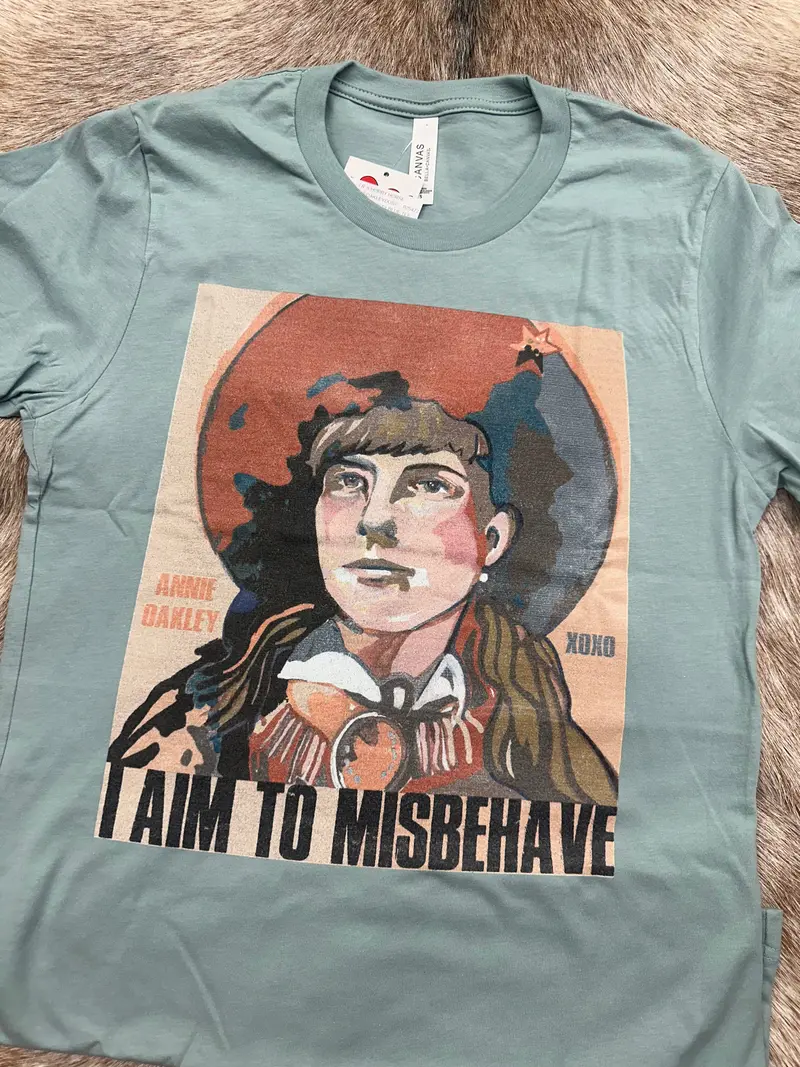 Annie Oakley Dusty Blue Tee Shirt 1