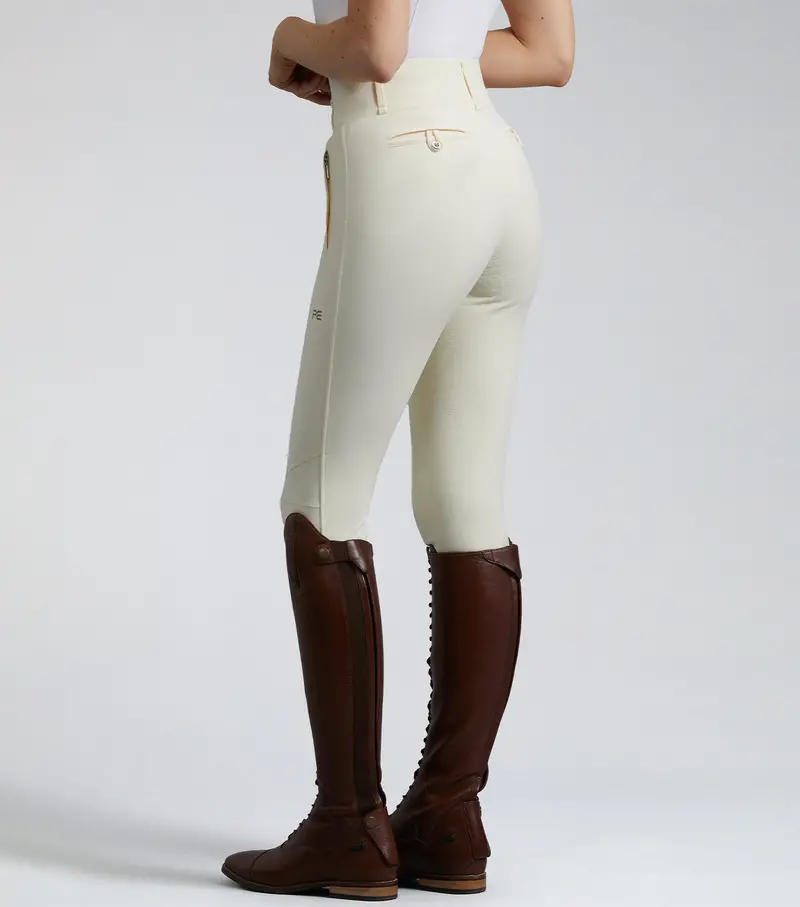 Aradina Ladies Full Seat Gel Competition Riding Breeches Vanilla 2