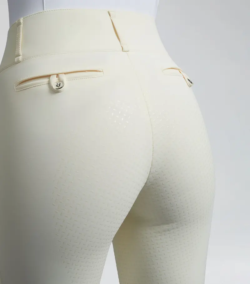 Aradina Ladies Full Seat Gel Competition Riding Breeches Vanilla 4