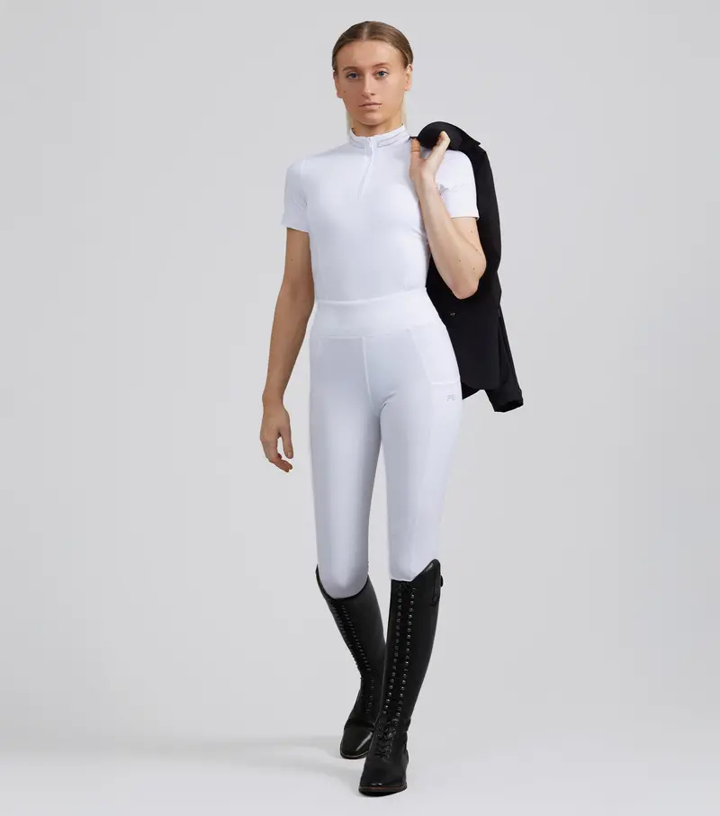 Aresso Ladies Full Seat Gel Riding Tights White 1