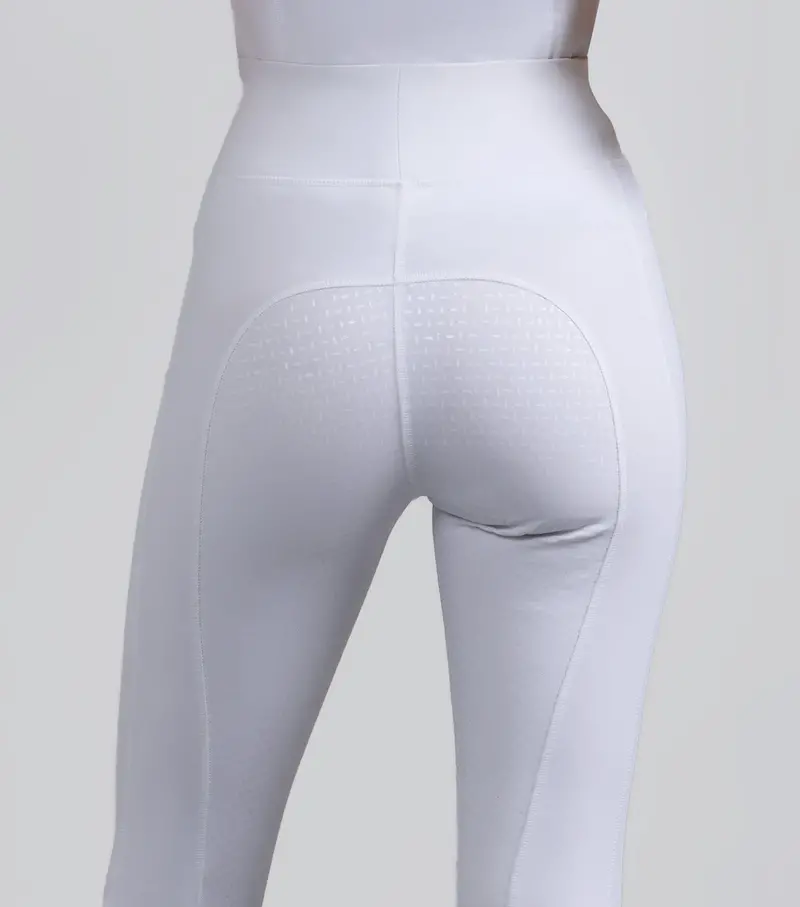 Aresso Ladies Full Seat Gel Riding Tights White 3