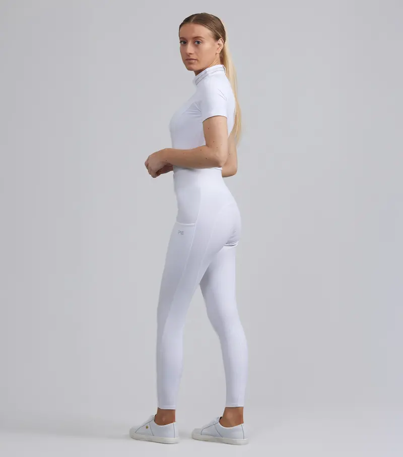 Aresso Ladies Full Seat Gel Riding Tights White 6