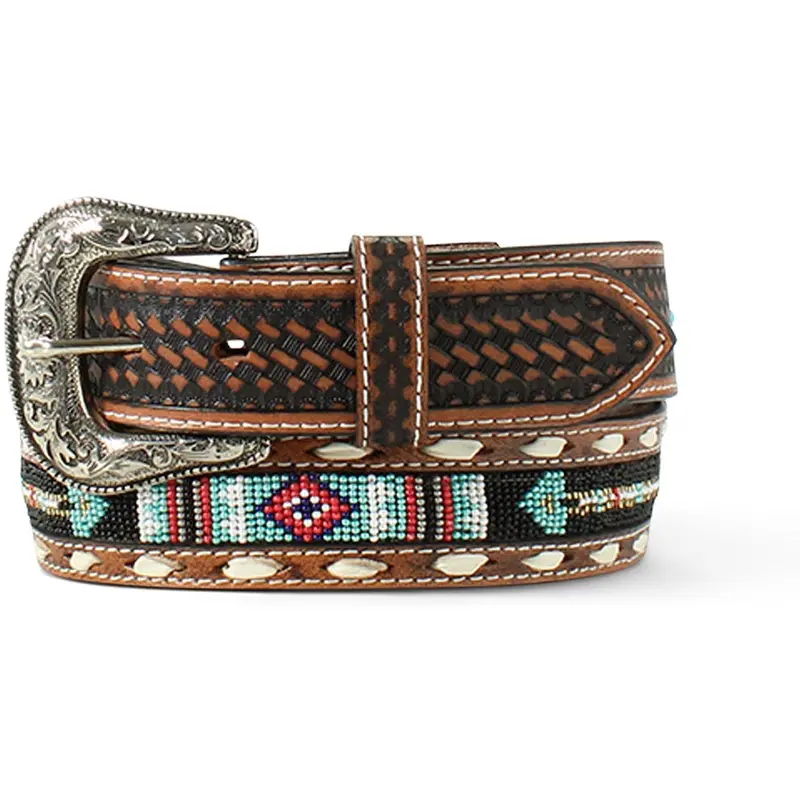 Ariat Beaded Underlay With Buckstitched Overlay Belt 1