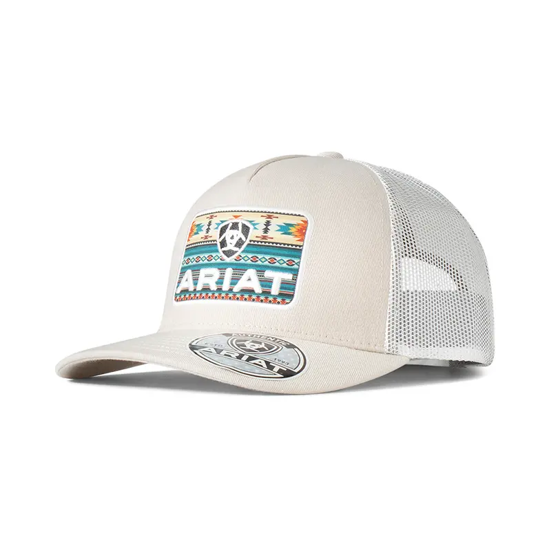 Ariat Beige With Southwest Design Logo Patch Ball Cap 1