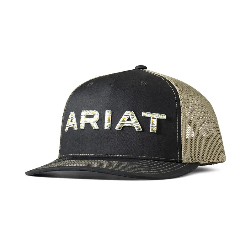 Ariat Black And Green Embroidered Logo Ball Cap 1
