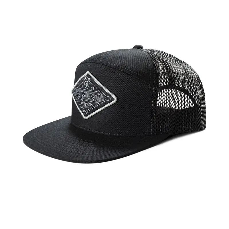 Ariat Black With Diamond Screen Printed Patch Ball Cap 1