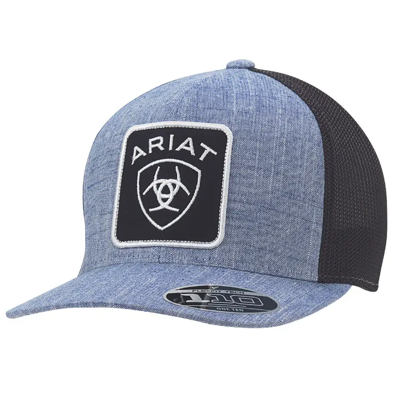 Ariat Blue And Black Logo Patch Ball Cap 1