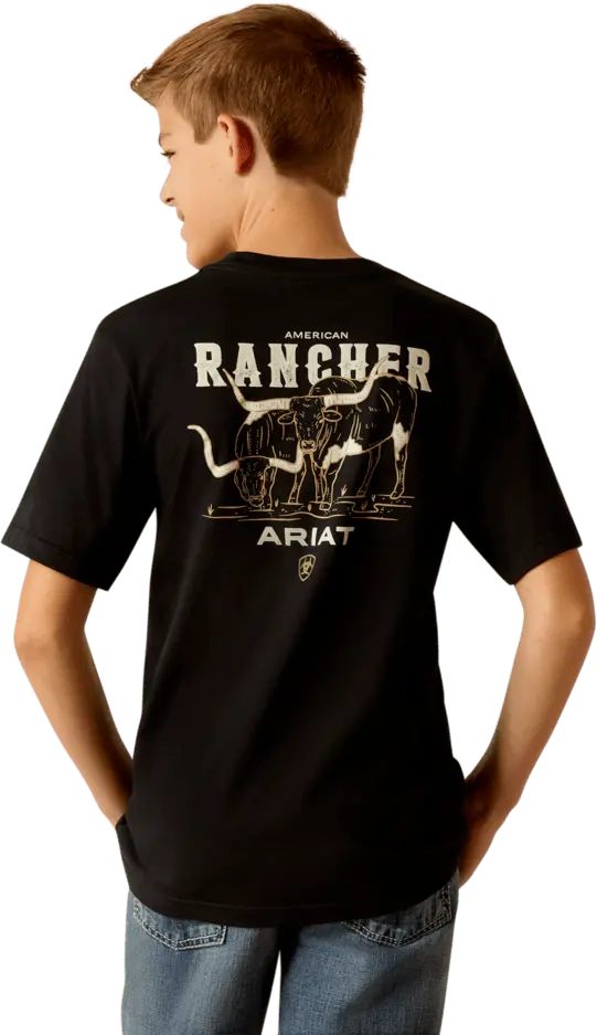 Ariat Boy's Black American Rancher Tee 1