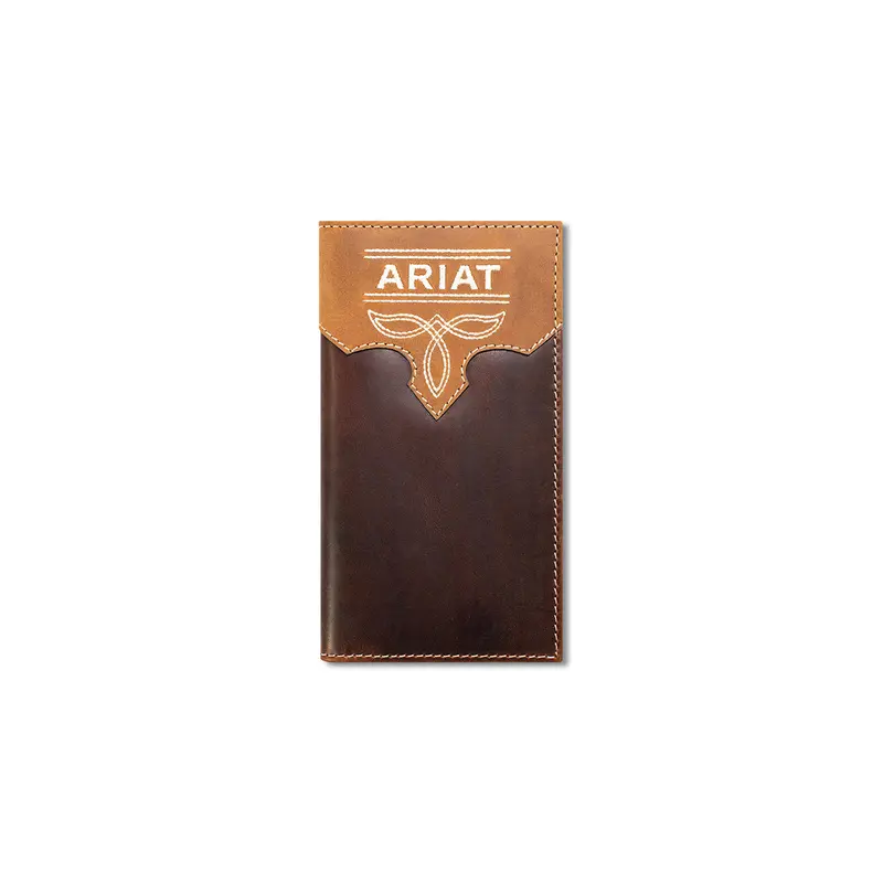 Ariat Brown Crazy Horse Leather Overlaid Rodeo Wallet 1