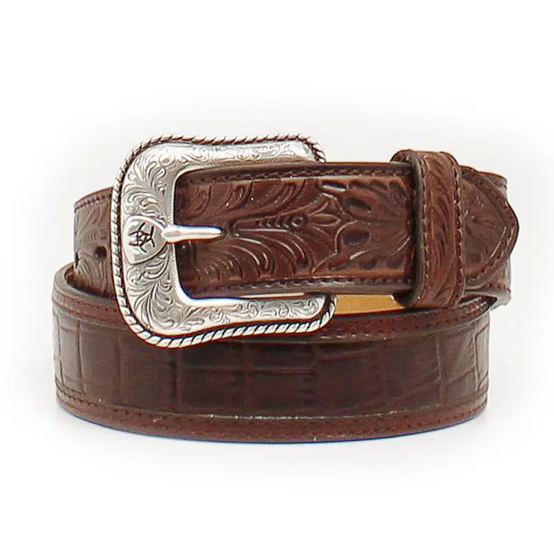 Ariat Brown Crocodile Print Belt 1