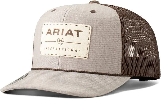 Ariat Cream Suede Logo Patch Hat 1