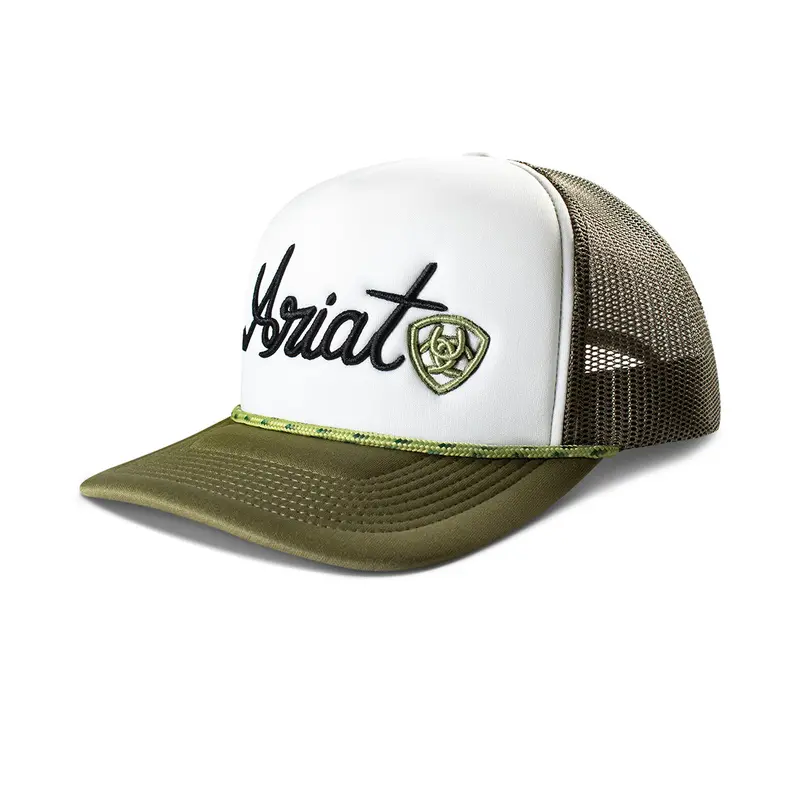 Ariat Green And White With Embroidered Logo Ball Cap 1