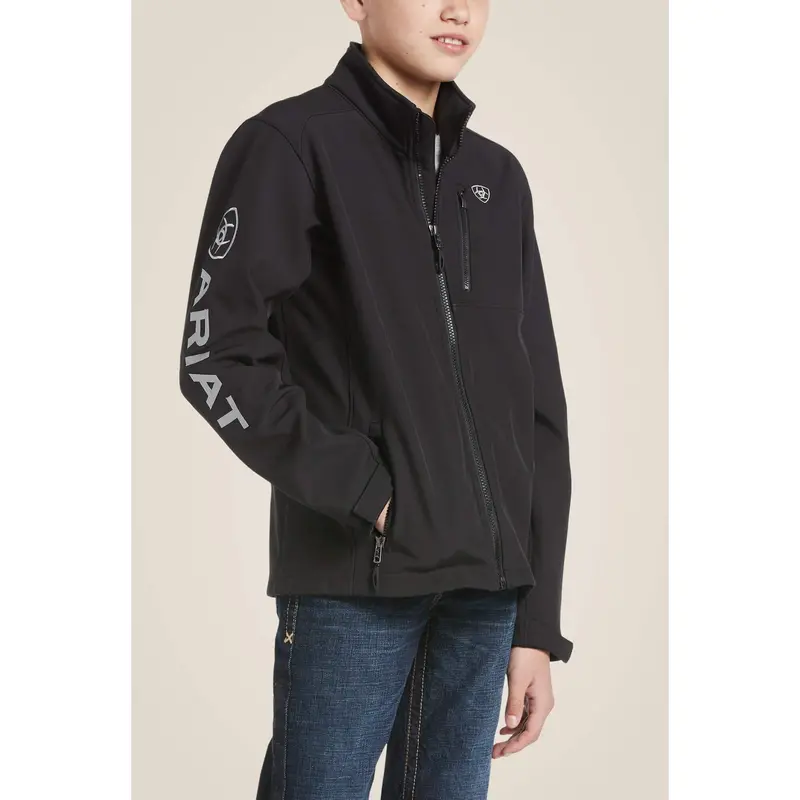 Ariat Kid's Black And Silver Logo 2.0 Softshell Jacket 1