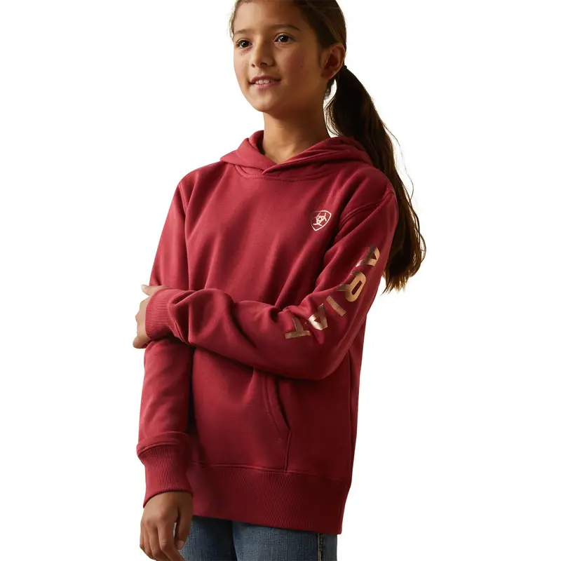 Ariat Kid's Earth Red Real Arm Logo Hoodie 1
