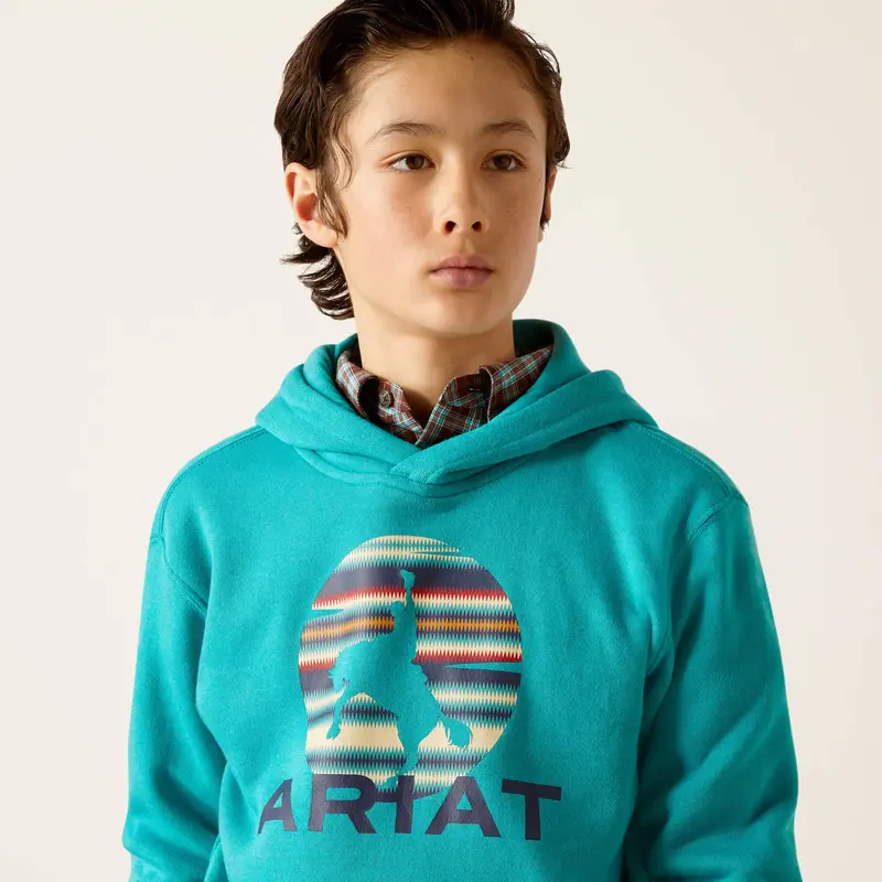 Ariat Kid's Tile Blue In Motion Hoodie 3