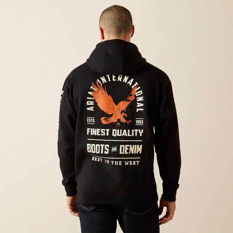 Ariat Men's Black Eagle Large Hoodie 1