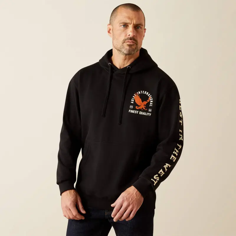 Ariat Men's Black Eagle Large Hoodie 4