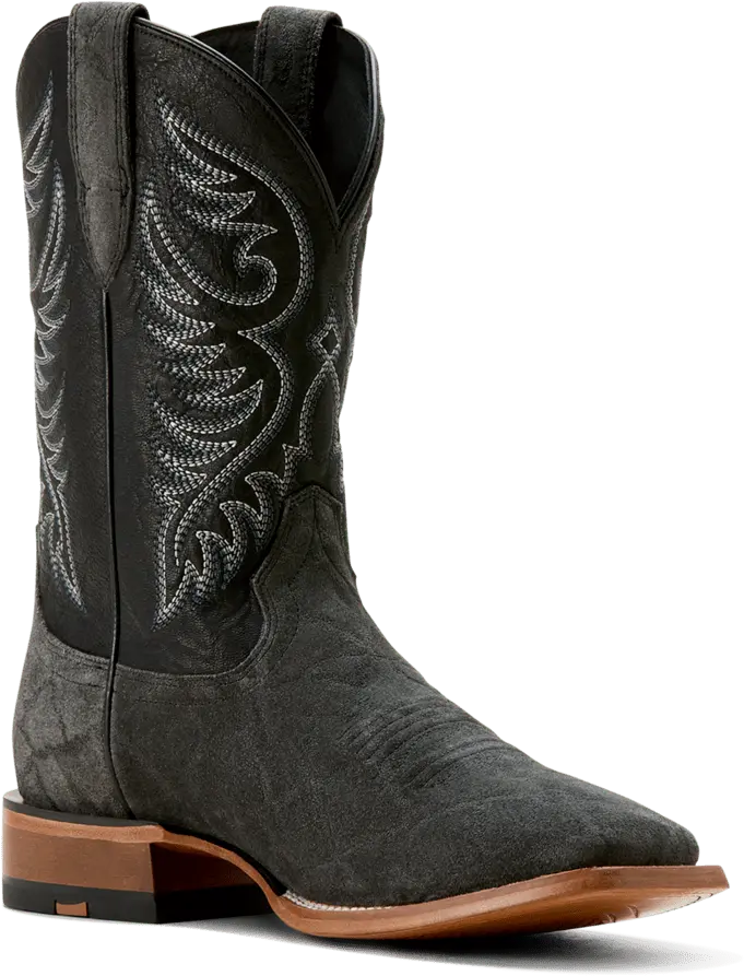 Ariat Men's Black Elephant Roughout Wiley Cowboy Boot 1