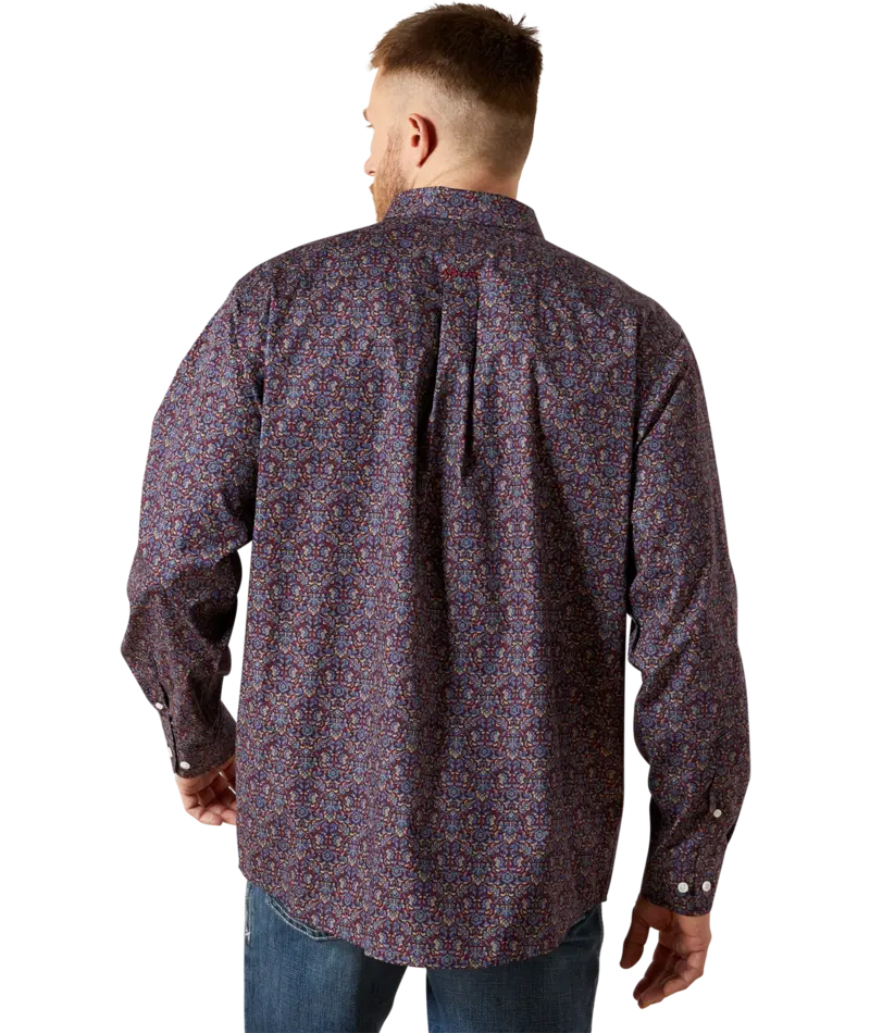 Ariat Men's Blue Wrinkle Free Brendan Classic Fit Shirt 5