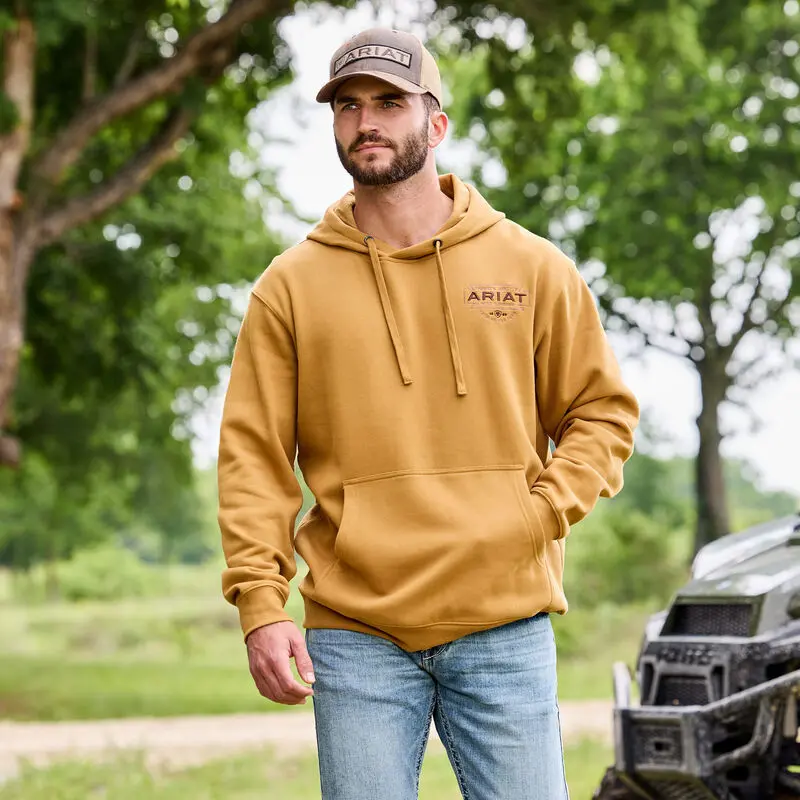 Ariat Men's Bone Brown Southwest Simple Buckle Hoodie 1